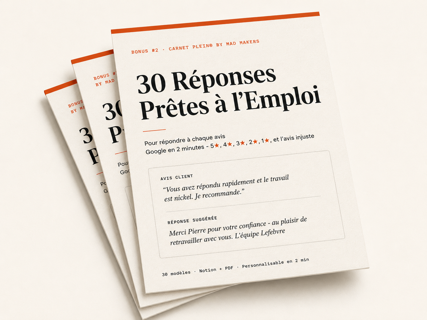 Pack 30 modèles de réponses aux avis Google