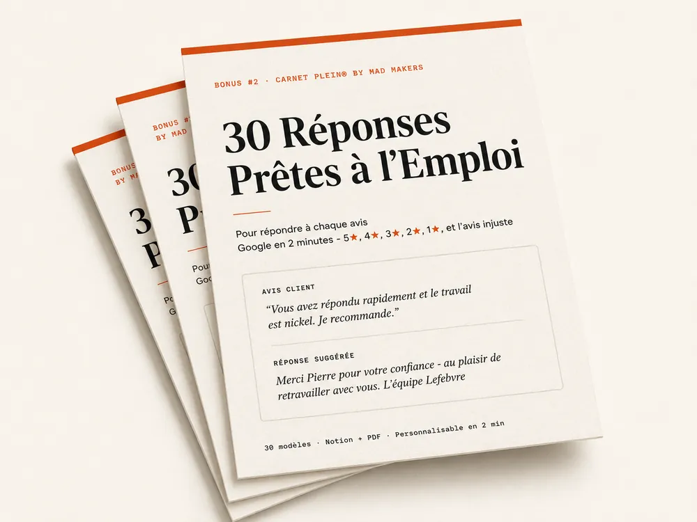 Pack 30 modèles de réponses aux avis Google