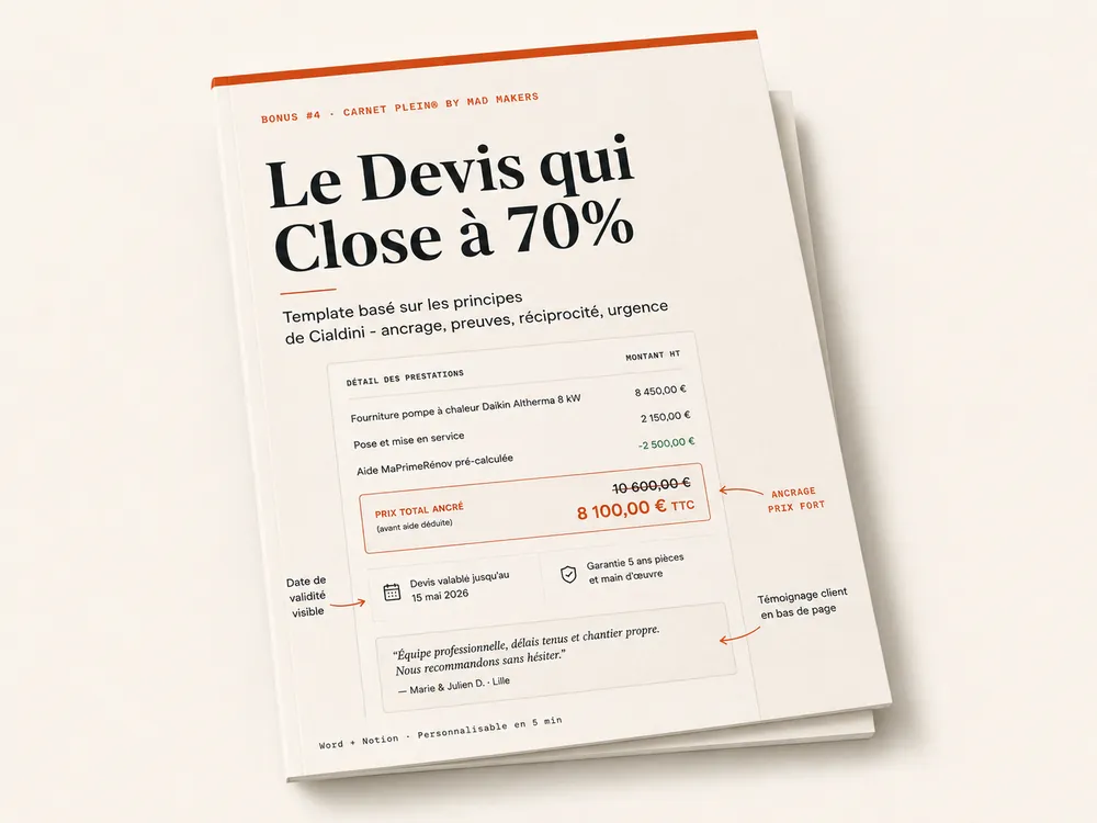 Template Devis Closing 70% Word et Notion
